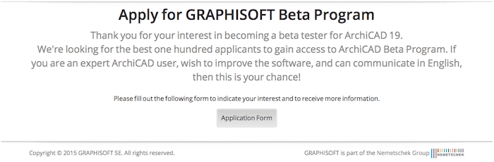 ArchiCAD 19 beta program